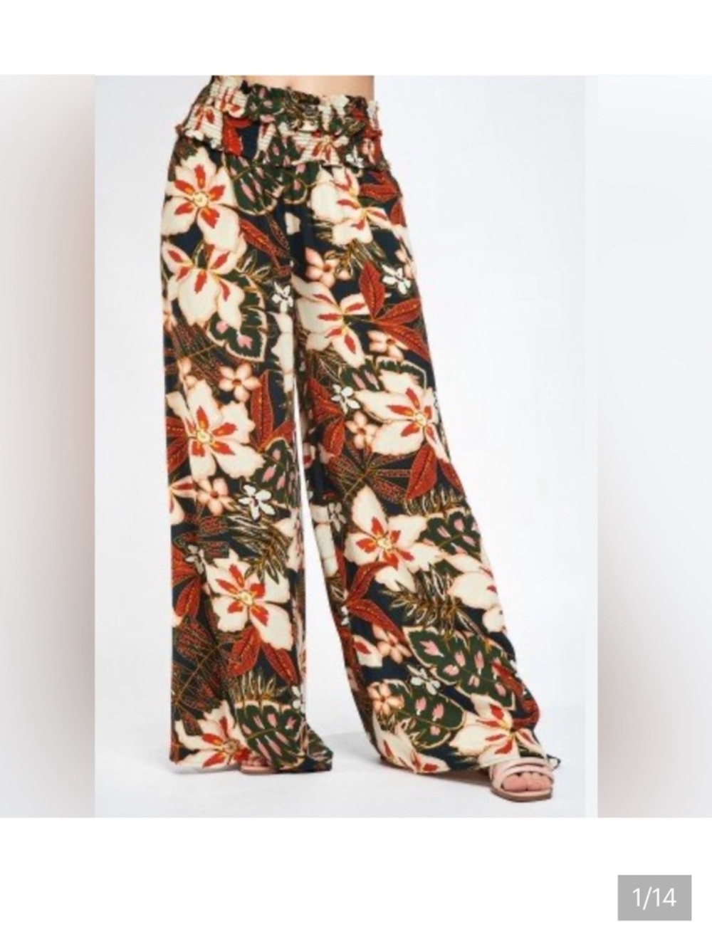 50%off w❤️ Patrons of Peace Wide Leg Boho Pants Floral Hippie Fairy Gypsy Tie